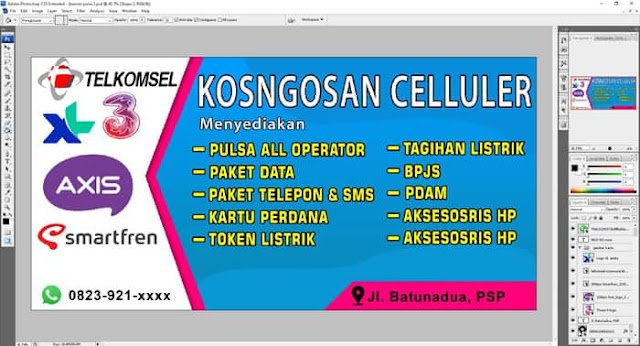 Desain Spanduk Jualan Pulsa PSD